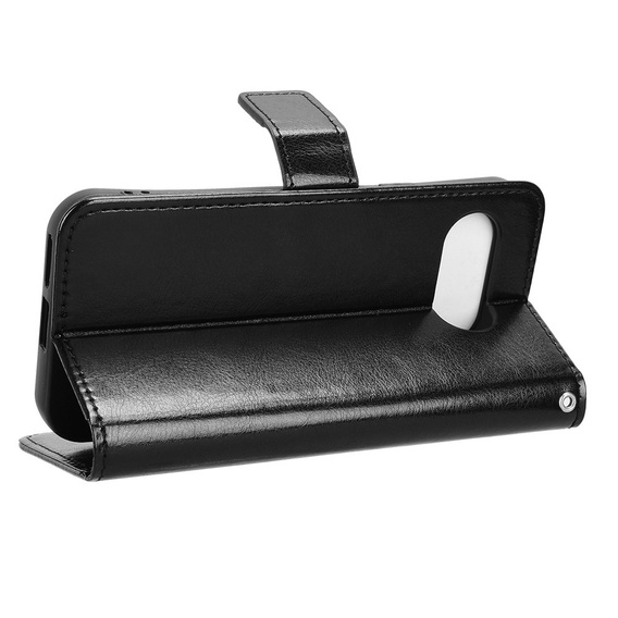Klapkové puzdro pre Google Pixel 9A, Crazy Horse Wallet, čierne