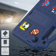 Detské puzdro pre Samsung Galaxy Tab A9, Cute Patterns, so stojanom, tmavomodré