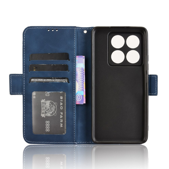 Klapkové puzdro pre Xiaomi 14T Pro, Card Slot, tmavomodré