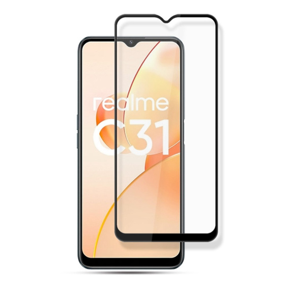 Tvrdené sklo Mocolo Full Glue pre Realme C31, čierny rám