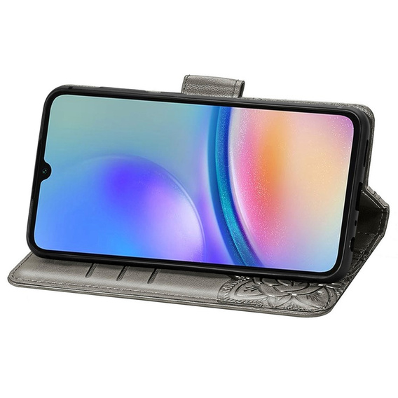 Klapkové puzdro pre Samsung Galaxy A05s, Butterfly, sivé