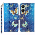 Klapkové puzdro pre Xiaomi Redmi 13C / Poco C65, Wallet, Butterflies modré