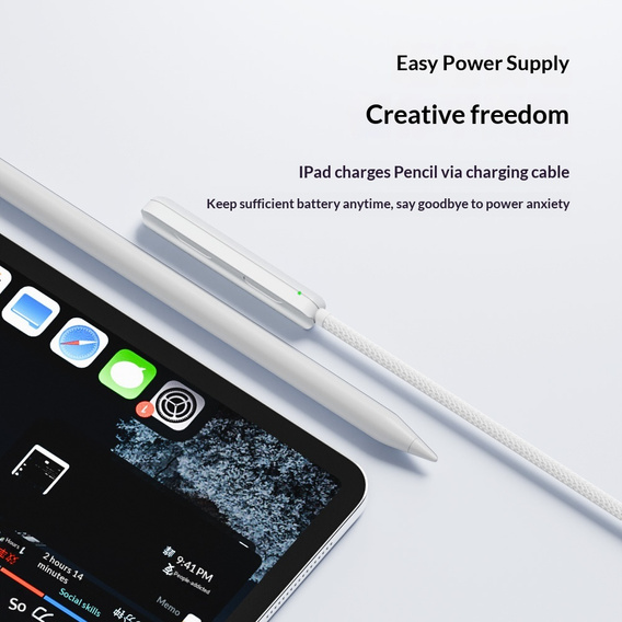 Magnetický USB-C nabíjací kábel pre Apple Pencil (2. generácia), biely