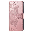 Klapkové puzdro pre Xiaomi 13 Lite, Butterfly, ružové rose gold