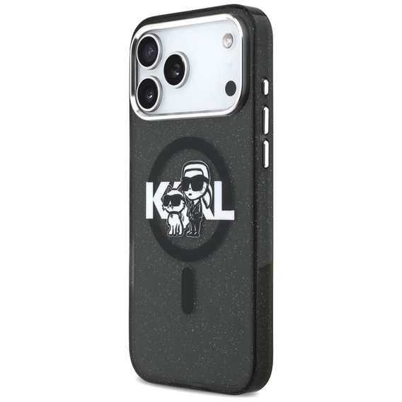Karl Lagerfeld IML Glitter Karl & Choupette Sketch Logo MagSafe puzdro pre iPhone 17 Pro Max