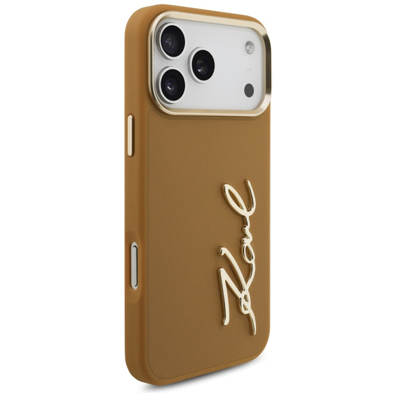 Puzdro Karl Script Logo od Karla Lagerfelda – s kovovými gombíkmi pre iPhone 17 Pro Max