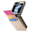 Puzdro pre Samsung Galaxy Z Flip7 FE / Z Flip6, Card Slot Ring Case, béžové