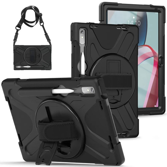 Obrnené puzdro pre Lenovo Tab P11 Pro Gen 2 TB132FU TB132XU 11.2", ochranné 360 so slotom na stylus, čierne
