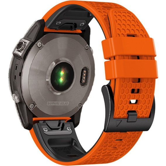 Silikónový remienok pre Garmin Fenix 7 / Forerunner 965 / 955 / 945 / 935, oranžový / čierny