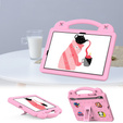 Detské puzdro pre Samsung Galaxy Tab S7/S8/S9, Cute Patterns, so stojanom, ružové