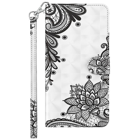Klapkové puzdro pre Xiaomi Redmi 13C / Poco C65, Wallet, Lace Flower biele