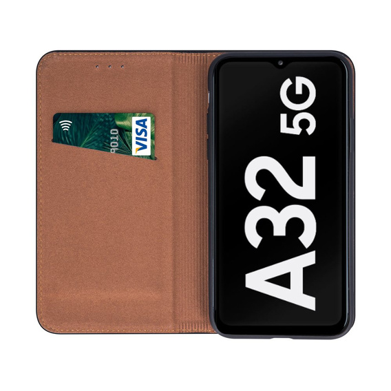Klapkové puzdro pre Samsung Galaxy A32 5G, Split Leather Wallet, čierne