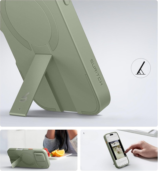 Puzdro pre iPhone 16 Pro, Suritch Shockproof, pre MagSafe, zelený