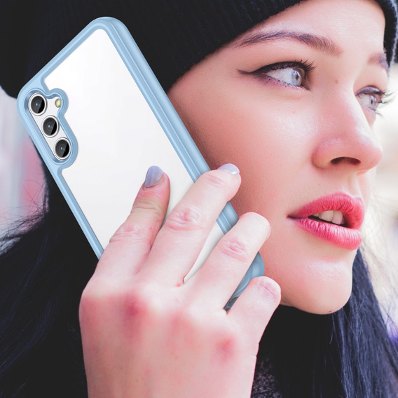 Obal na mobil pre Samsung Galaxy A14 4G/5G, Fusion Hybrid, transparentné / modré