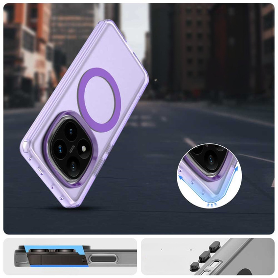 Puzdro pre Xiaomi Redmi Note 14 Pro 5G / Poco X7 5G, Fusion Hybrid, pre MagSafe, fialové