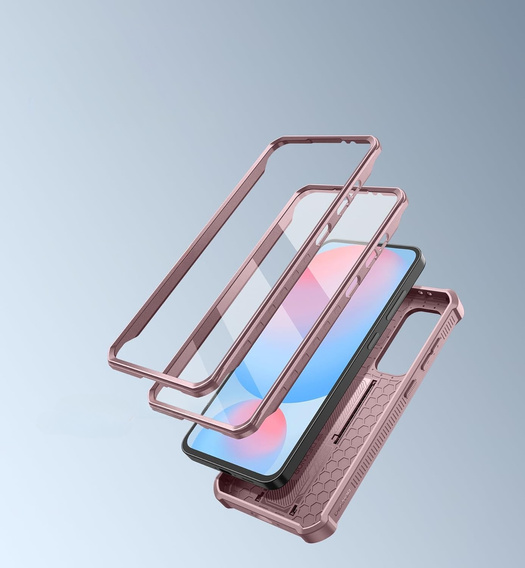 Obrnené puzdro pre Samsung Galaxy S24 FE, Dexnor Full Body (Two Frames), ružové rose gold