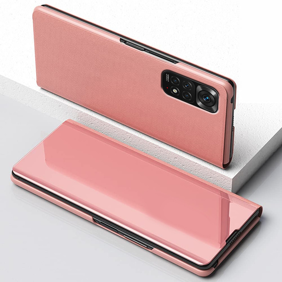 Obal na mobil pre Xiaomi Redmi Note 11 / 11S, Clear View, ružové rose gold
