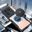 Puzdro pre Motorola Edge 50 Ultra, s magnetickým štítkom, transparentné / čierne