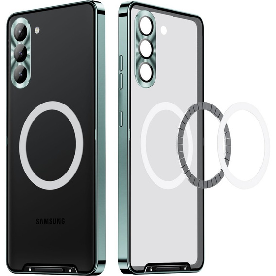 Ochranné puzdro na fotoaparát pre Samsung Galaxy S23 Plus, CamShield MagSafe, transparentné / zelené
