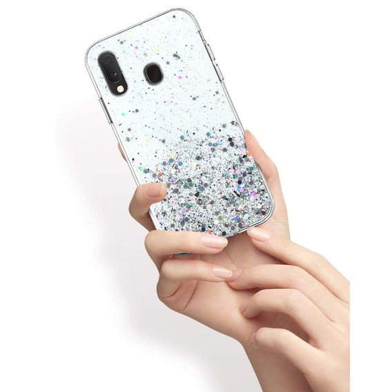 Obal na mobil pre Samsung Galaxy A20E, Glittery, priehľadné