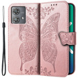 Klapkové puzdro pre Motorola Edge 40 Neo, Butterfly, ružové rose gold