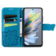Klapkové puzdro pre Motorola Moto G15 / Motorola Moto G15 Power, Butterfly, modré