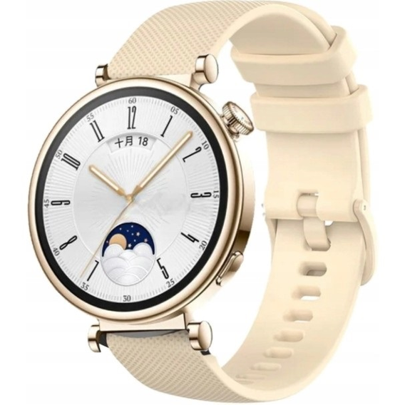 Pasek Silikonowy 18mm do Garmin Vivomove 3S / Vivoactive 4S, Beige