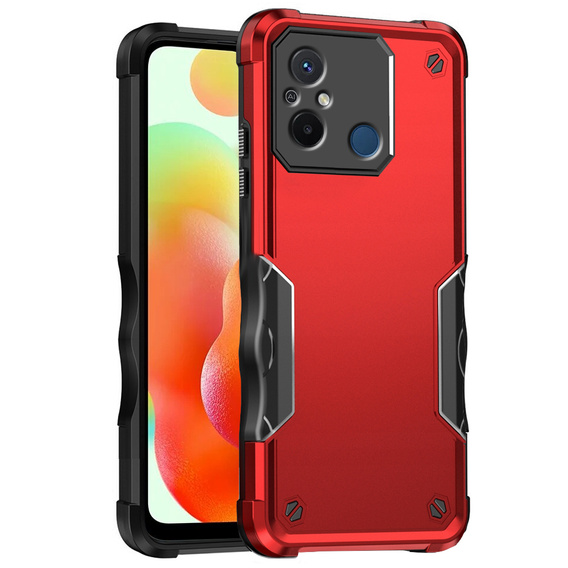 Obrnené puzdro pre Xiaomi Redmi 12C, Dual-Layer, červené