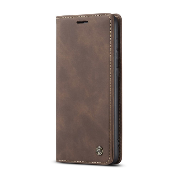 CASEME puzdro pre Samsung Galaxy S21 FE, Leather Wallet Case, káva