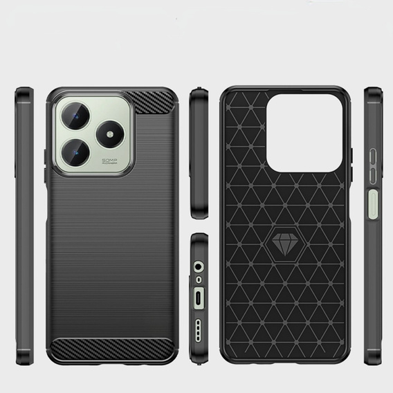 Obal na mobil pre Realme C63, Carbon, čierne