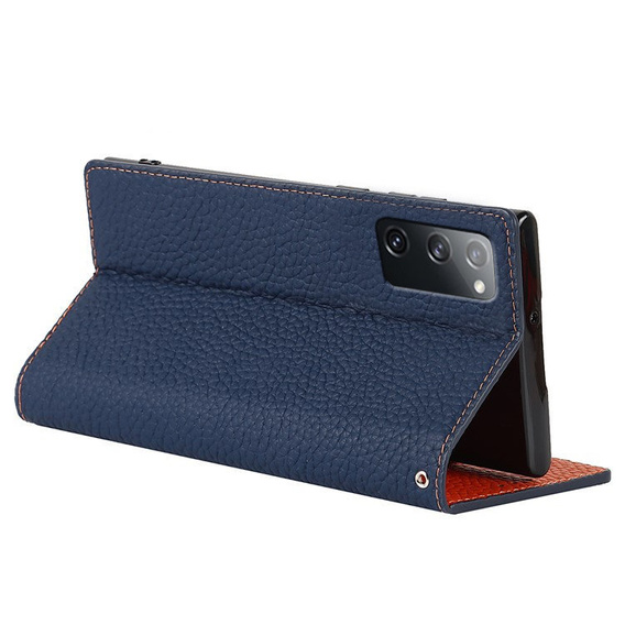 Kožené puzdro pre Samsung Galaxy S20 FE, ERBORD Grain Leather, tmavomodré