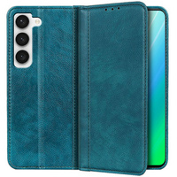 Obal na mobil pre Samsung Galaxy S23 Plus, Wallet Litchi Leather, zelený