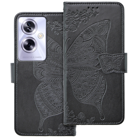 Klapkové puzdro pre Oppo A79 5G, Butterfly, čierne