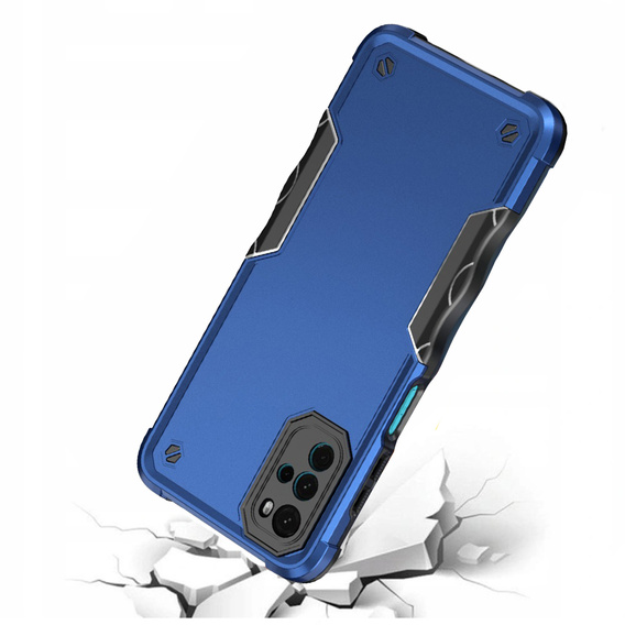 Obrnené puzdro pre Motorola Moto G22, Dual-Layer, modré