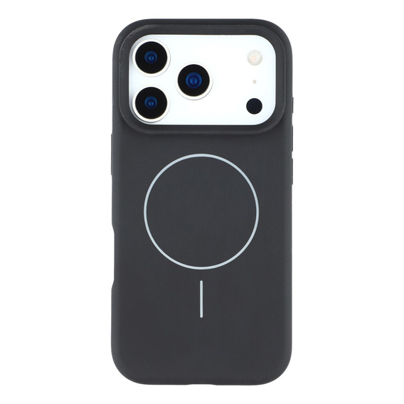 Silikónové puzdro pre iPhone 17 Pro, pre MagSafe, proti nárazom, čierne