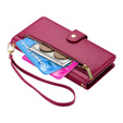 Klapkové puzdro pre Samsung Galaxy S25, Wallet Zipper Pocket, červené