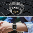 Oceľový náramok s puzdrom pre Apple Watch 7/8/9 45MM, strieborná / zlatá