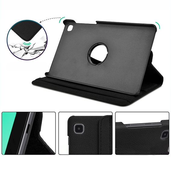Puzdro pre Samsung Galaxy Tab A7 Lite 8.7 T220 / T225 TB330FU 10.95", otočné o 360°, čierne