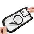 Puzdro pre iPhone 11, pre MagSafe, Cute Cat, čierne + sklo na displej