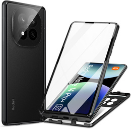 Puzdro pre Xiaomi Redmi Note 14 Pro+, Magnetic Dual Glass, čierne
