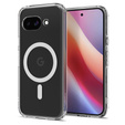 Puzdro MagSafe Spigen pre Google Pixel 9A, Ultra Hybrid, transparentné / biele + tvrdené sklo 9H