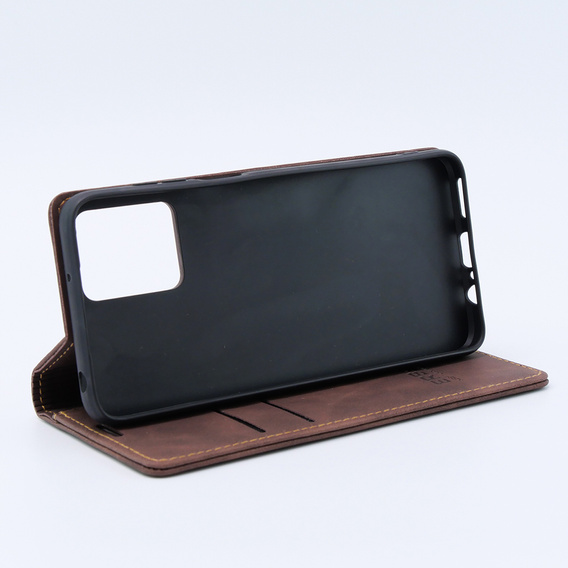 Puzdro pre Motorola Moto G53, ERBORD Vintage, peňaženka s chlopňou, káva