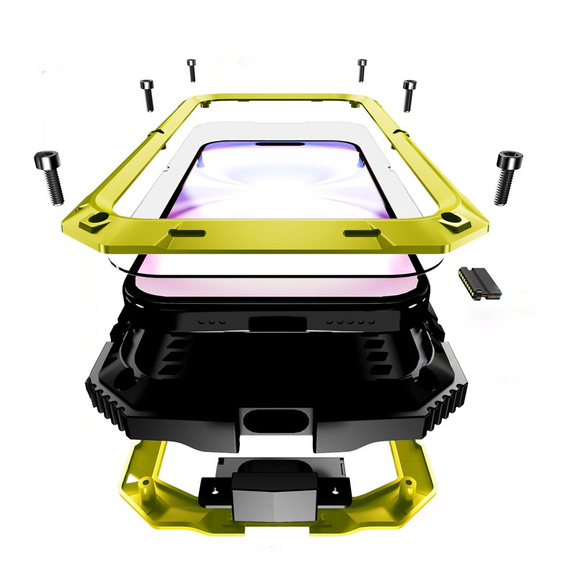 Puzdro R-JUST s podstavcom a integrovaným sklom pre iPhone 17