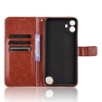 Klapkové puzdro pre Nothing CMF Phone 1, Crazy Horse Wallet, hnedé