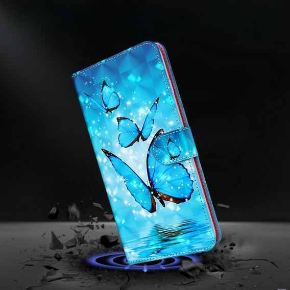 Klapkové puzdro pre Oppo A17, Wallet Light Spots Decor Butterfly, modré