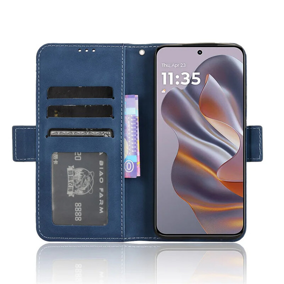 Klapkové puzdro pre Motorola Edge 50 Neo / Motorola ThinkPhone 25, Card Slot, tmavomodré