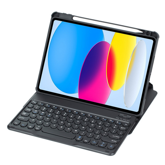 Puzdro s klávesnicou pre iPad 11" 2025 A16 (11 gen.) / iPad 10.9" 2022 (10 gen.), Rotary 360° Leather, čierne
