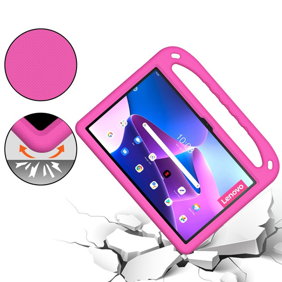 Detské puzdro pre Lenovo Tab P11 Gen 2 TB350FU TB350XU 11.5", detské puzdro s rukoväťou, ružové