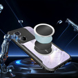 Puzdro pre Xiaomi Poco M7 Pro 5G, s magnetickým štítkom, transparentné / čierne