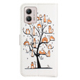 Klapkové puzdro pre Motorola Moto G53 5G / G23 / G13, Wallet, Cat & Tree, biele